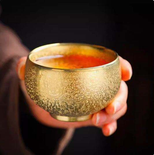Golden Cup, Gilded Silver Vintage Tea Cup, Ceramic Home Master Cup, Tea Cup, Architectural Cup, Tea Set, High end Master Cup