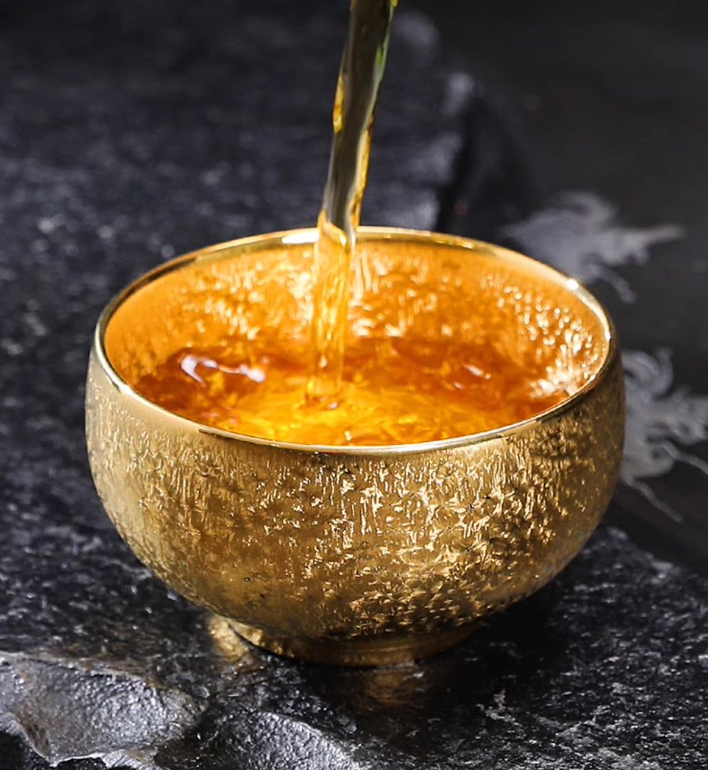 Golden Cup, Gilded Silver Vintage Tea Cup, Ceramic Home Master Cup, Tea Cup, Architectural Cup, Tea Set, High end Master Cup